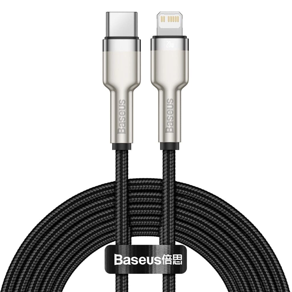 Baseus Cafule Metal Series Data Cable USB-C Lighting 20W 2m Black