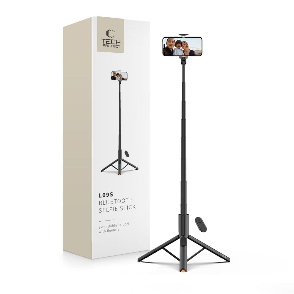Tech-Protect L09S Bluetooth Selfie Stick Tripod Black